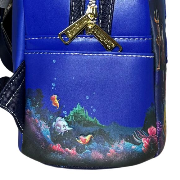 NWT Disney Parks x LOUNGEFLY The Little Mermaid Ariel Scene Mini Backpack RARE - Picture 8 of 10